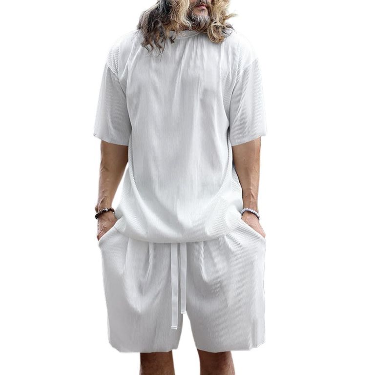 Pantalones cortos de manga corta para hombres - Blanco