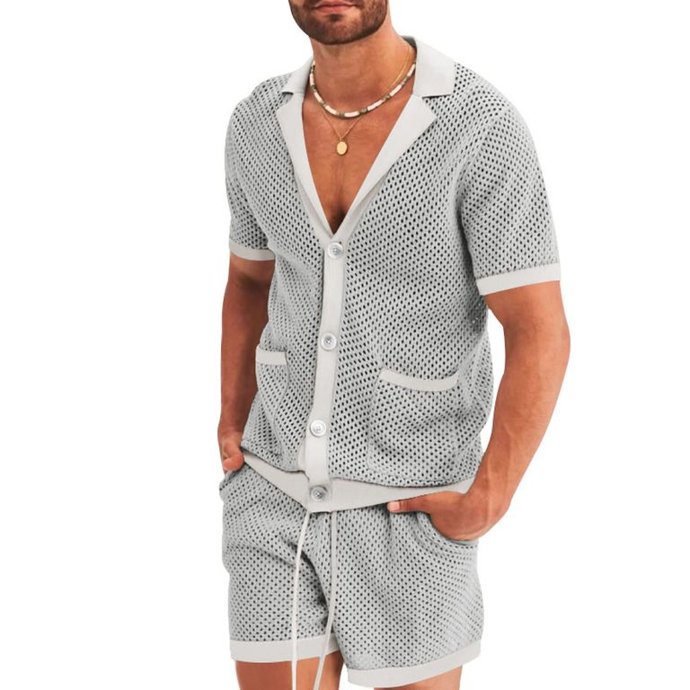 Pantalones cortos de manga corta para hombres - Gris