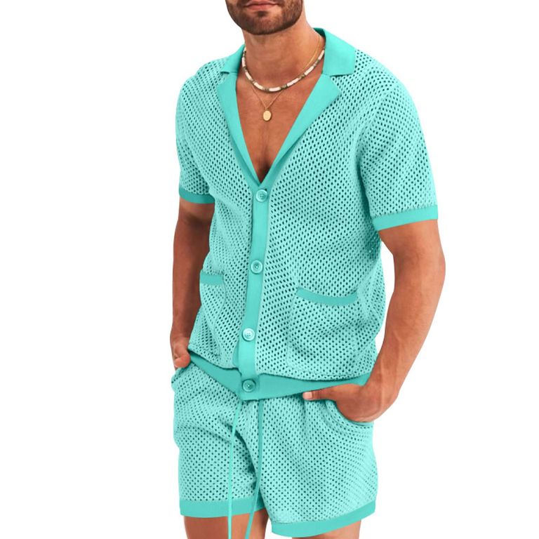 Pantalones cortos de manga corta para hombres - Verde