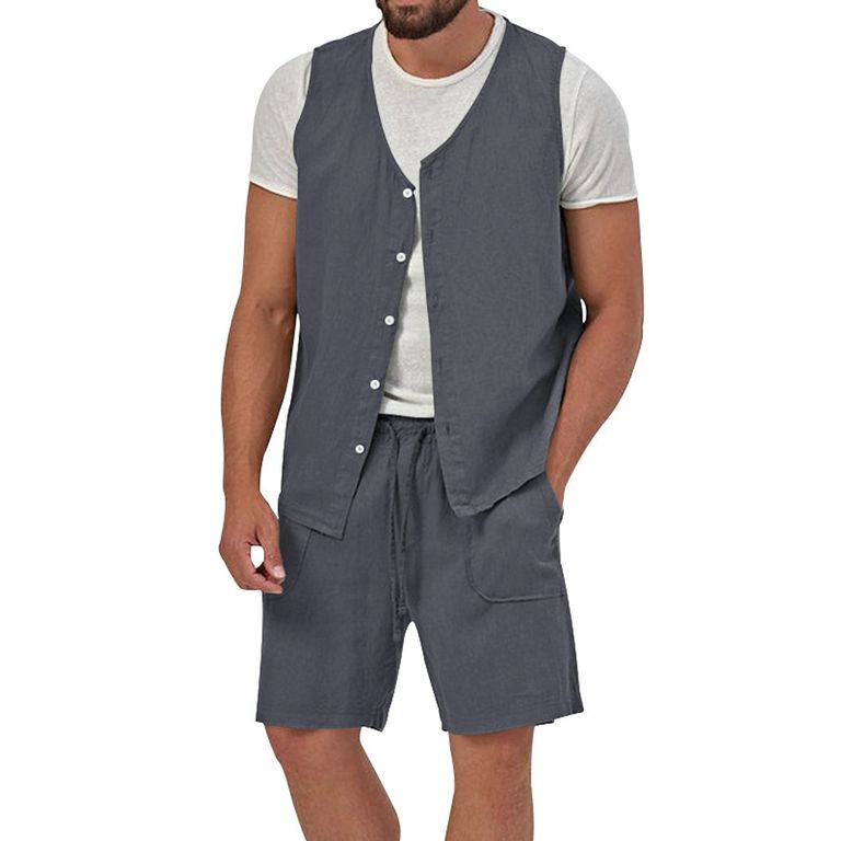Pantalones cortos de manga corta para hombres - Gris