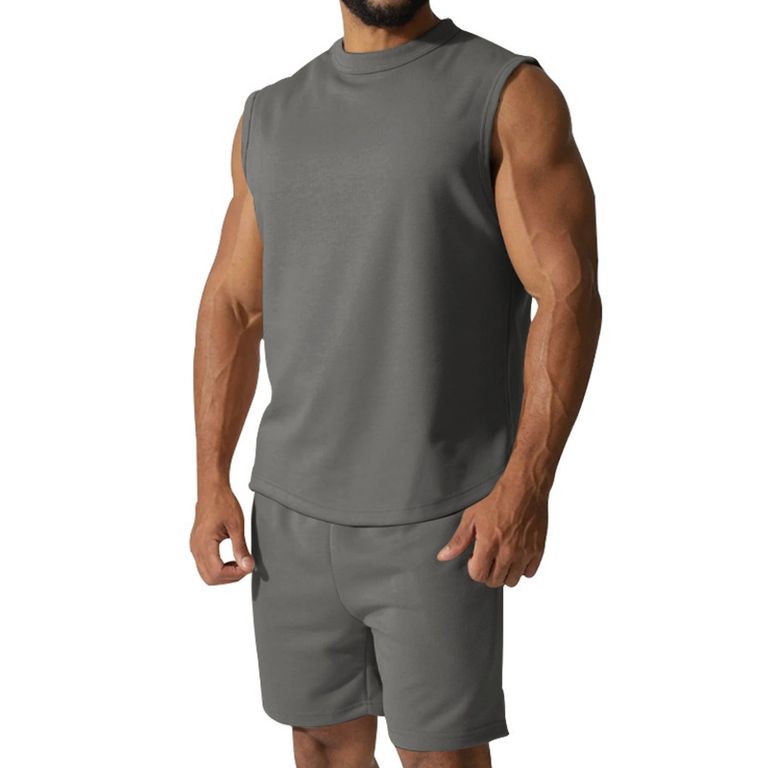 Pantalones cortos de manga corta para hombres - Gris