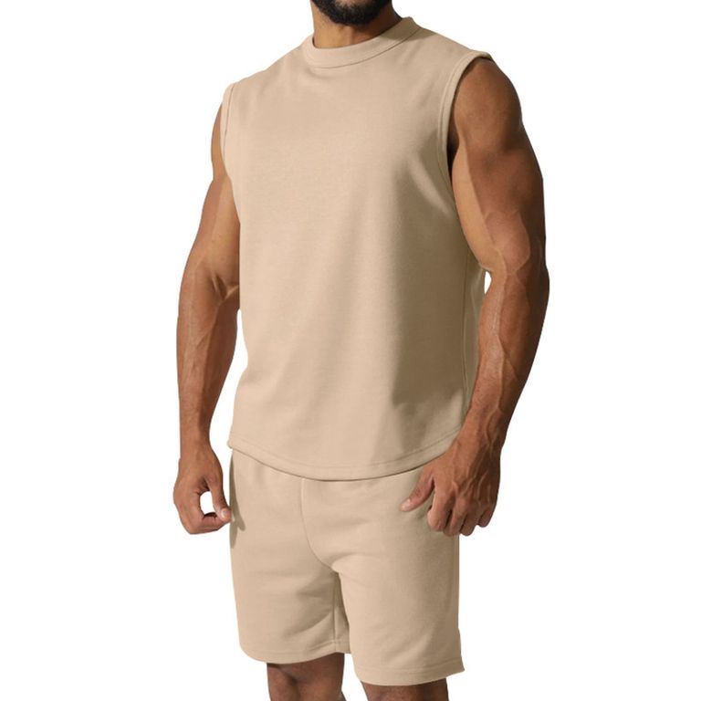Pantalones cortos de manga corta para hombres - Beige