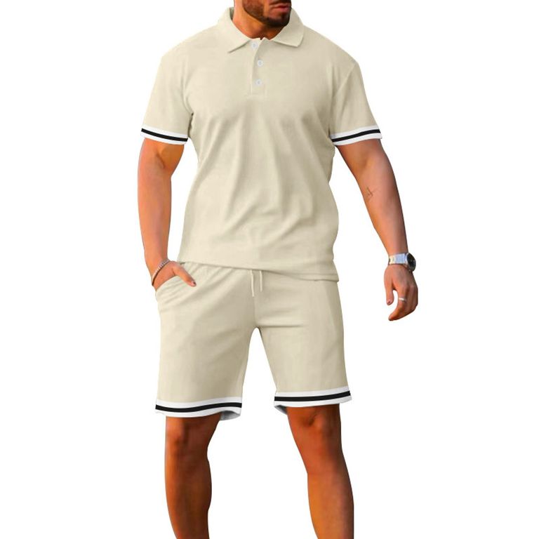 Pantalones cortos de manga corta para hombres - Beige
