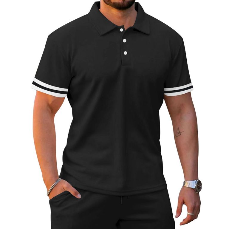 Pantalones cortos de manga corta para hombres - Negro