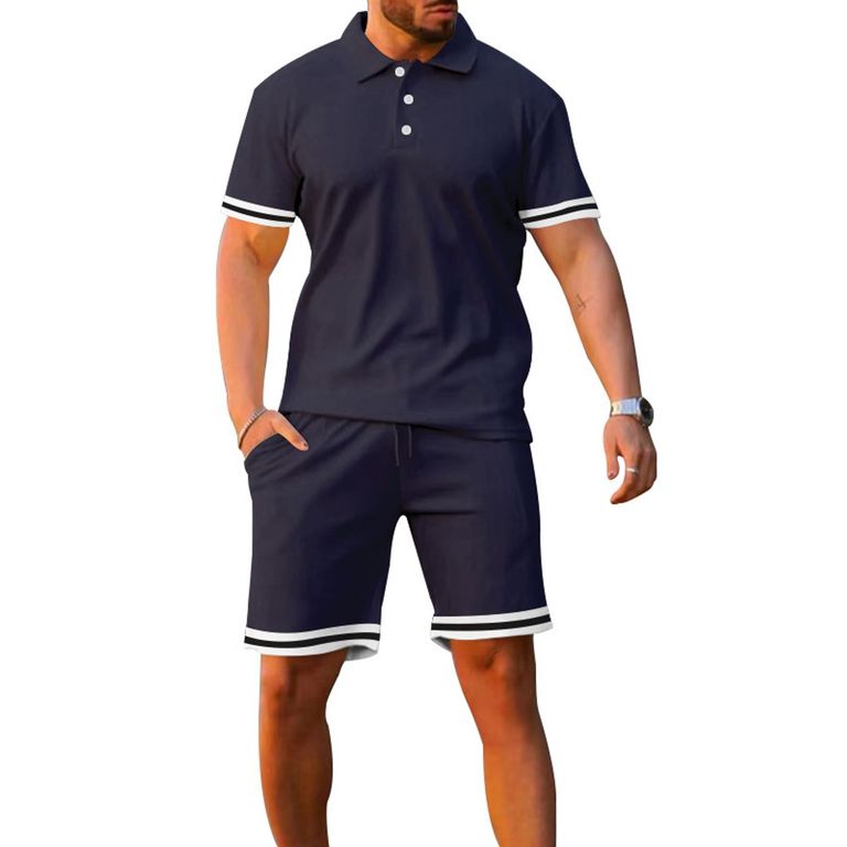 Pantalones cortos de manga corta para hombres - Azul