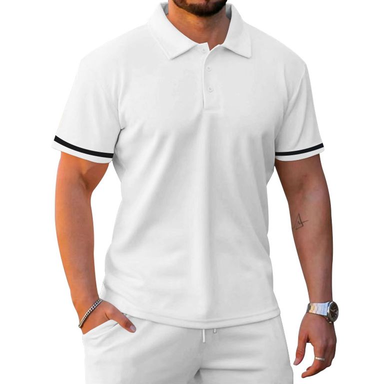 Pantalones cortos de manga corta para hombres - Blanco