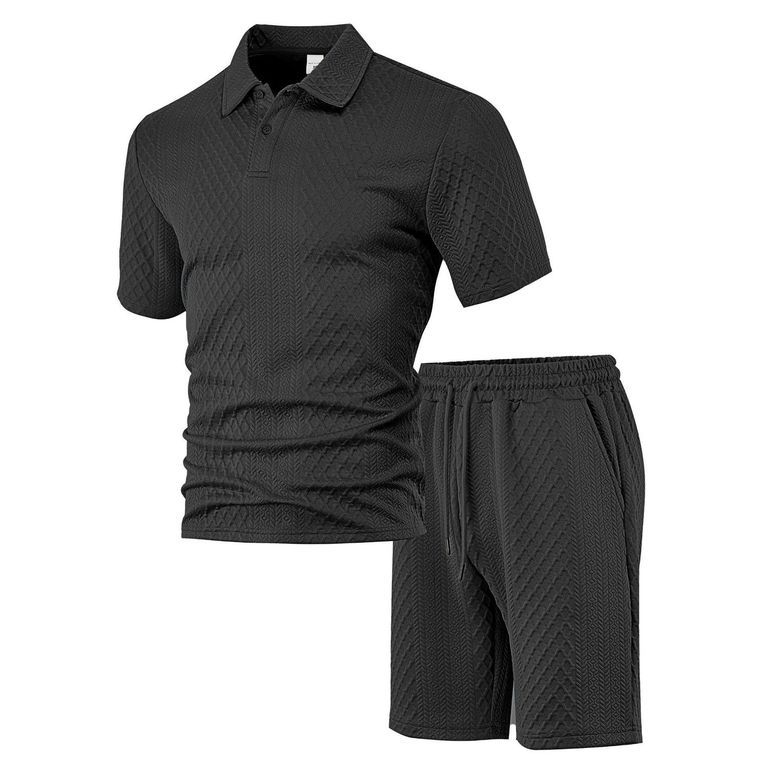Pantalones cortos de manga corta para hombres - Negro