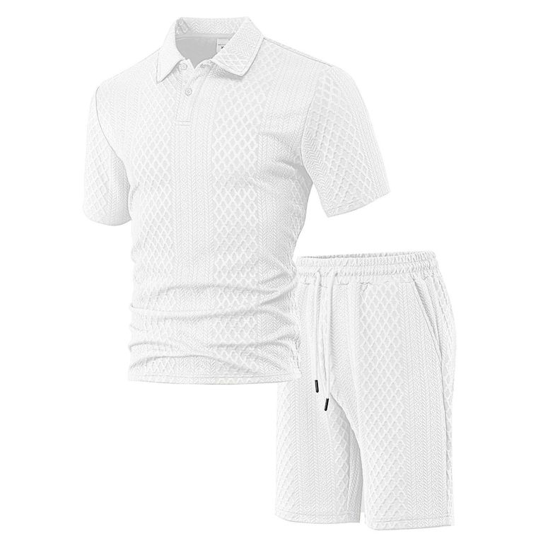 Pantalones cortos de manga corta para hombres - Blanco
