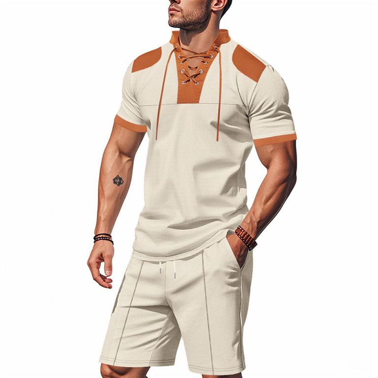 Pantalones cortos de manga corta para hombres - Beige
