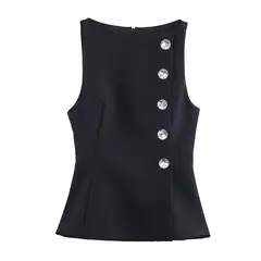 TIOZONEY - Polera Sin Mangas Mujer - Negro