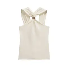 TIOZONEY - Polera Sin Mangas Mujer - Blanco