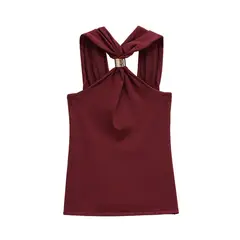 TIOZONEY - Polera Sin Mangas Mujer - Rojo