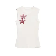 TIOZONEY - Polera Sin Mangas Mujer - Blanco