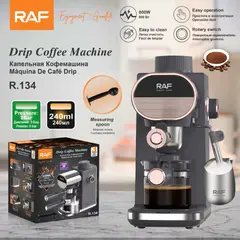 RAFF - CAFETERA ESPRESSO Y CAPUCCINO CON ESPUMADOR DE LECHE - 800W