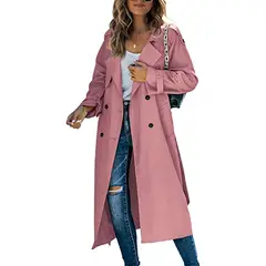 TIOZONEY - Abrigo Largo Mujer -Rosa