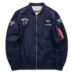 TIOZONEY - Chaqueta de aviador para hombre - Azul