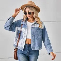 TIOZONEY - Chaqueta vaquera para mujer