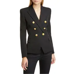 TIOZONEY - Blazer para Mujer - Negro
