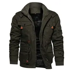TIOZONEY - Chaqueta con gorro desmontable para hombre