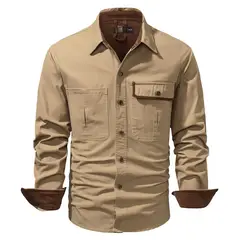 TIOZONEY - Chaqueta casual de algodón con cuello alto para hombre