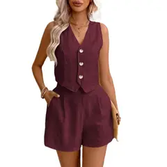 TIOZONEY - Blazer vest y pantalones casuales para mujeres Traje