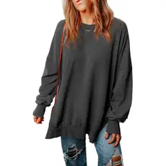 TIOZONEY - Sudadera de cuello redondo para mujer