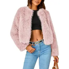 TIOZONEY - Abrigo de invierno Chaqueta corta de lana