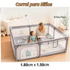 BABY HAPPY - Corral para niños Corralito Infantil Gris