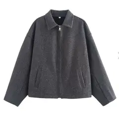 TIOZONEY - Chaqueta corta de lana para mujeres