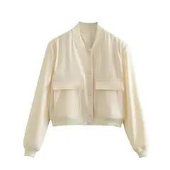 TIOZONEY - Chaqueta de mujer de primavera - Blanco