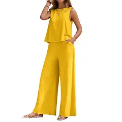 TIOZONEY - Blazer vest y pantalones casuales para mujeres Traje