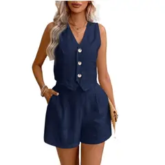 TIOZONEY - Blazer vest y pantalones casuales para mujeres Traje