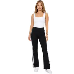 GENERICO - Pantalon Mujer Palazo Rib Grueso Algodon Ana604-19 Negro