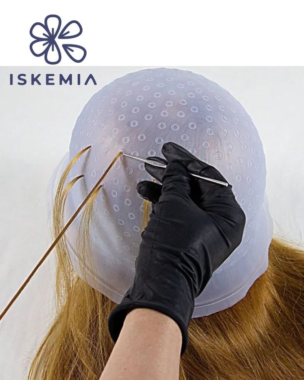 Pca Gorro de Silicona con gancho de Crochet para Mechas y Rayitos del cabello en Rosa