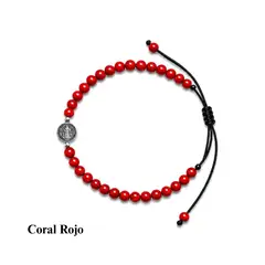 SANTORAL - Pulsera San Benito Piedra - Hilo y Metal