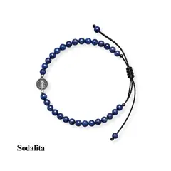 SANTORAL - Pulsera San Benito Piedra - Hilo y Metal