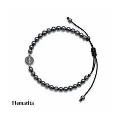SANTORAL - Pulsera San Benito Piedra - Hilo y Metal