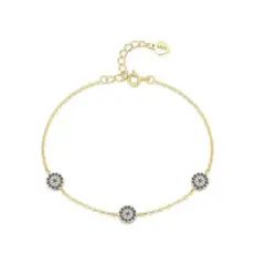 ELAHIA JOYERIA - PULSERA OJOS TURCOS DORADO
