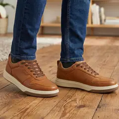 GENERICO - Zapatillas Casuales con Pasador en Puro Cuero con Planta Ultralight