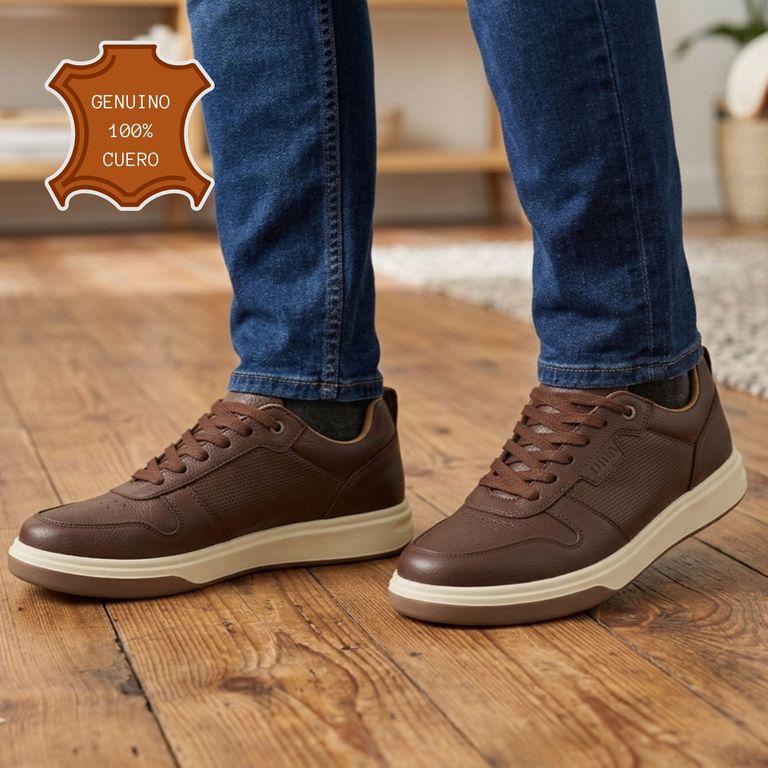Zapatillas Casuales con Pasador en Puro Cuero con Planta Ultralight
