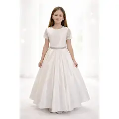 GENERICO - Vestido Liceo con cinturon strass Bautizo y Ceremonias