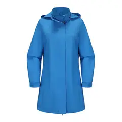TIOZONEY - Chaqueta impermeable con capucha para mujer-Azul