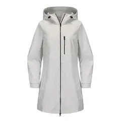 TIOZONEY - Chaqueta impermeable con capucha para mujer-Gris