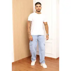 QH - Baggy Cargo Denim Hombre 100% Algodón