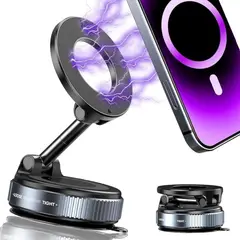 GENERICO - Soporte Magnético 360° SUPER para Celular con Ventosa Potente Auto Escritorio Vidrio