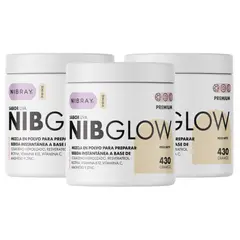 NIBRAY - Colageno con Resveratrol Biotina Zinc 3 Potes NibGlow Premium
