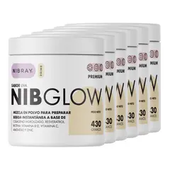 NIBRAY - Colageno con Resveratrol Biotina Zinc 6 Potes NibGlow Premium
