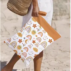 GENERICO - Bolsa impermeable para niños lavable y reutilizable arcoiris naranja