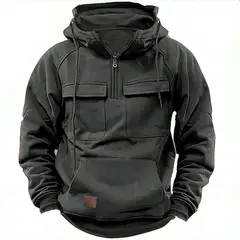 TIOZONEY - Sudadera con capucha al aire libre para hombres - Gris