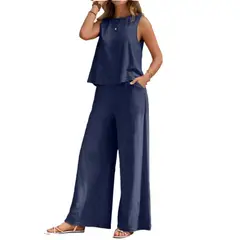 TIOZONEY - Blazer vest y pantalones casuales para mujeres Traje